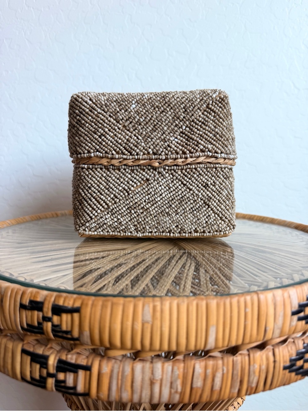 Balinese Beaded Bamboo Trinket Box